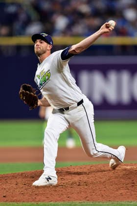 June 19, 2026, St. Petersburg, Florida, USA: Tampa Bay Rays pitcher Steven Matz (32) delivers a pitch during an MLB, Baseball Herren, USA game against the Washington Nationals on June 19, 2026 at Tropicana Field. The Rays beat the Nationals 5-2. St. Petersburg USA - ZUMAh180 20260619_zsp_h180_078 Copyright: xKimxHukarix
