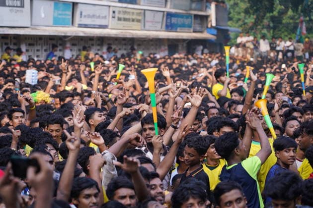 June 20, 2026, Dhaka, Dhaka, Bangladesh: Dhaka, Bangladesh, June 20, 2026: Football fans gather at the Teacher-Student Centre (TSC) of the University of Dhaka to watch the FIFA World Cup, WM, Weltmeisterschaft, Fussball match between Brazil and Haiti on a giant screen in Dhaka, Bangladesh. Thousands of supporters wearing Brazil s yellow and green colors cheered, waved flags, and celebrated throughout the match, creating a festive atmosphere at the venue. Following the game, jubilant fans took part in celebrations and victory processions, reflecting the enduring passion for football among Bangladeshi supporters. Dhaka Bangladesh - ZUMAk185 0859594283st Copyright: xRubelxKarmakerx