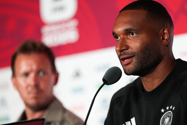press conference, PK, Pressekonferenz ahead of Germany v Ivory Coast - 2026 FIFA World Cup, WM, Weltmeisterschaft, Fussball TORONTO, CANADA - JUNE 19 : Jonathan Tah of Germany speaks during a press conference one day ahead of their Group E match against Ivory Coast at the 2026 FIFA World Cup in Toronto, Ontario, Canada on June 19, 2026. Mert Alper Dervis Anadolu Ontario Canada. Editorial use only. Please get in touch for any other usage.  Copyright: x2026xAnadoluxMertxAlperxDervisx