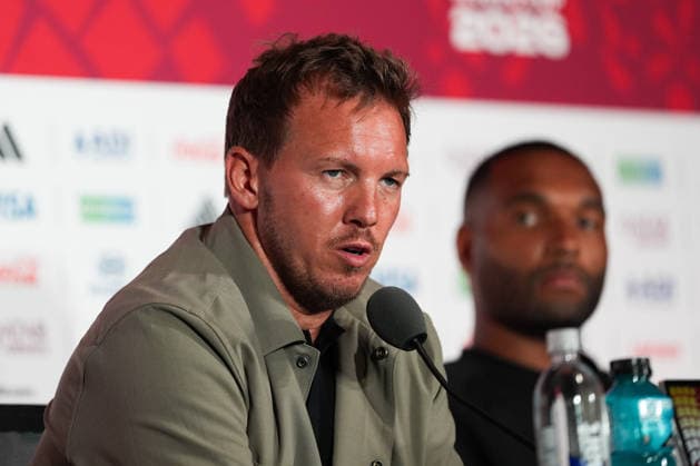 press conference, PK, Pressekonferenz ahead of Germany v Ivory Coast - 2026 FIFA World Cup, WM, Weltmeisterschaft, Fussball TORONTO, CANADA - JUNE 19 : Head Coach of Germany Julian Nagelsmann speaks during a press conference one day ahead of their Group E match against Ivory Coast at the 2026 FIFA World Cup in Toronto, Ontario, Canada on June 19, 2026. Mert Alper Dervis Anadolu Ontario Canada. Editorial use only. Please get in touch for any other usage.  Copyright: x2026xAnadoluxMertxAlperxDervisx