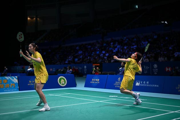 MACAO, CHINA - JUNE 19: Chen Fan Shutian and Liu Jiayue of China compete in the Women s Doubles Quarterfinal match against Liao Lixi and Shen Shiyao of China on day 4 of Macao Open Badminton 2026 at Macao East Asian Games Dome on June 19, 2026 in Macao, China.  Copyright: xVCGx 111649291819