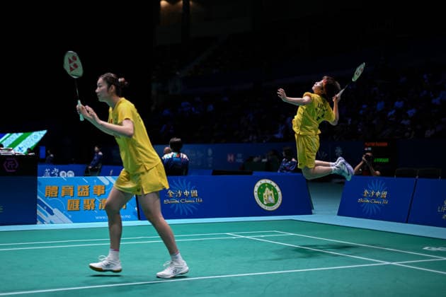 MACAO, CHINA - JUNE 19: Chen Fan Shutian and Liu Jiayue of China compete in the Women s Doubles Quarterfinal match against Liao Lixi and Shen Shiyao of China on day 4 of Macao Open Badminton 2026 at Macao East Asian Games Dome on June 19, 2026 in Macao, China.  Copyright: xVCGx 111649291820