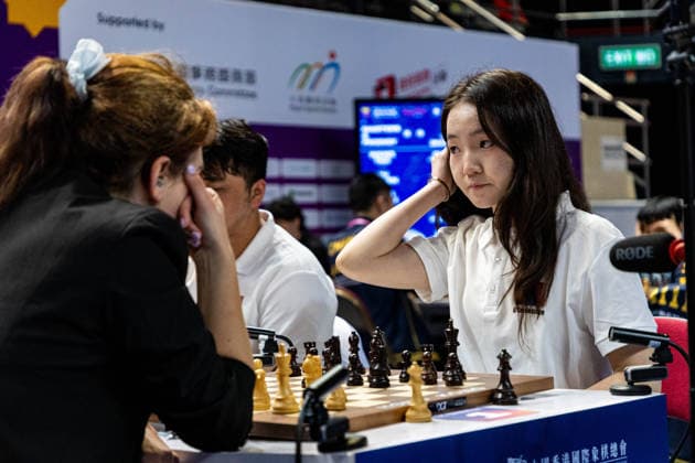June 20, 2026, Hong Kong, Hong Kong, China: Women s FIDE Masters BALDANJANTSAN KHUSLENZAYA (MNG) and ASTRID BARBIER (BEL) duel in a Rapid match at the 2026 FIDE World Team Rapid and Blitz Chess Championship in Hong Kong. Hong Kong China - ZUMAm298 0859594803st Copyright: xJamesxModestox