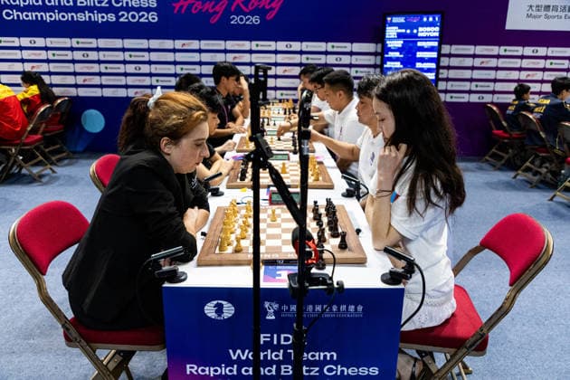 June 20, 2026, Hong Kong, Hong Kong, China: Women s FIDE Masters ASTRID BARBIER (BEL) and BALDANJANTSAN KHUSLENZAYA (MNG) duel in a Rapid match at the 2026 FIDE World Team Rapid and Blitz Chess Championship in Hong Kong. Hong Kong China - ZUMAm298 0859594806st Copyright: xJamesxModestox