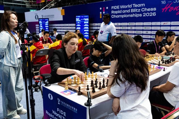 June 20, 2026, Hong Kong, Hong Kong, China: Women s FIDE Masters ASTRID BARBIER (BEL) and BALDANJANTSAN KHUSLENZAYA (MNG) duel in a Rapid match at the 2026 FIDE World Team Rapid and Blitz Chess Championship in Hong Kong. Hong Kong China - ZUMAm298 0859594810st Copyright: xJamesxModestox