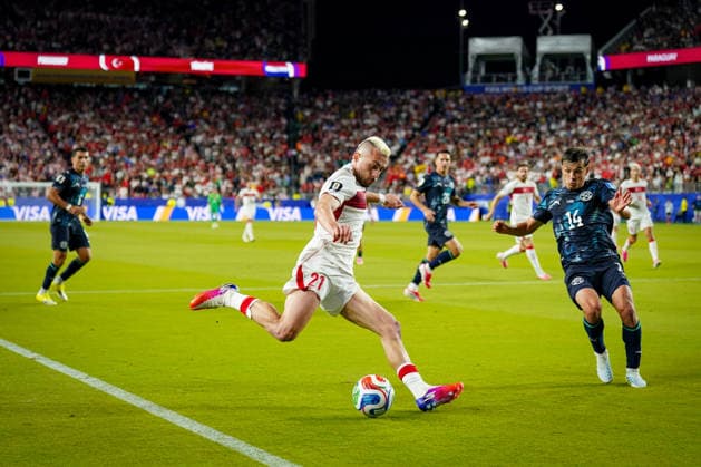 USA: Fußball FIFA World Cup, WM, Weltmeisterschaft, Fussball 2026 Gruppenphase Gruppe D Türkei vs Paraguay Levi™s Stadium (Santa Clara, San Francisco Bay Area, Santa Clara County, Kalifornien): Yusuf AKÃ‡Ä°Ã‡EK Yusuf AKCICEK (Turkey 21)