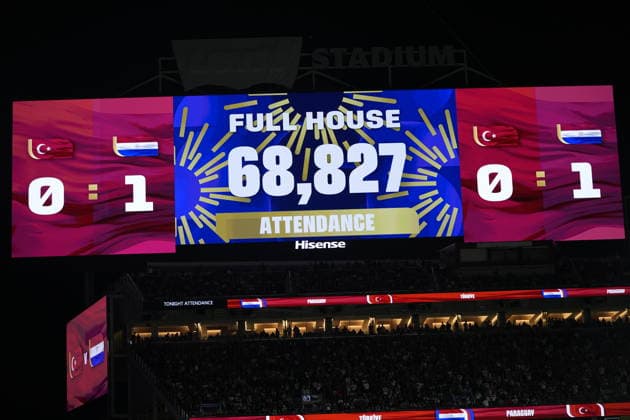 Turkiye v Paraguay - FIFA World Cup, WM, Weltmeisterschaft, Fussball 2026 - Group D SANTA CLARA, UNITED STATES - JUNE 19: A view of the scoreboard after the 2026 FIFA World Cup First Stage Group D match between Turkiye and Paraguay at the San Francisco Bay Area Stadium (Levi’s Stadium) in Santa Clara, California, United States on June 19, 2026. Tayfun Coskun Anadolu California United States. Editorial use only. Please get in touch for any other usage.  Copyright: x2026xAnadoluxTayfunxCoskunx