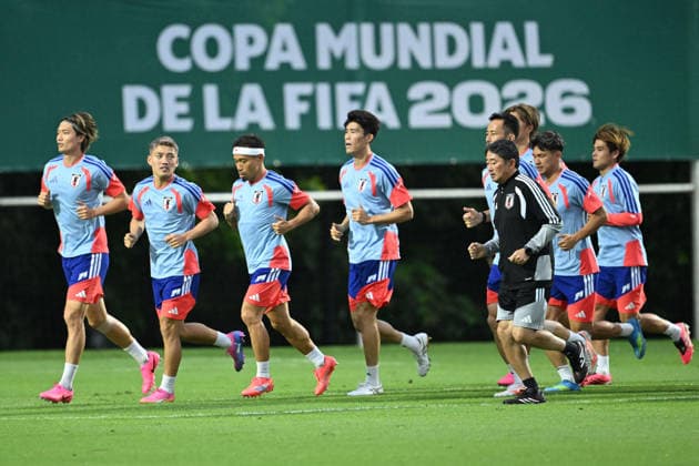 (260620) -- MONTERREY, June 20, 2026 -- Players of Japan attend a training session at the 2026 FIFA World Cup, WM, Weltmeisterschaft, Fussball in Monterrey, Mexico, on June 19, 2026. (Photo by Xinhua) (SP)MEXICO-MONTERREY-FOOTBALL-FIFA WORLD CUP-TRAINING-JPN LucioxTavora 