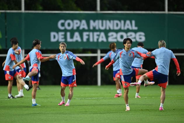 (260620) -- MONTERREY, June 20, 2026 -- Players of Japan attend a training session at the 2026 FIFA World Cup, WM, Weltmeisterschaft, Fussball in Monterrey, Mexico, on June 19, 2026. (Photo by Xinhua) (SP)MEXICO-MONTERREY-FOOTBALL-FIFA WORLD CUP-TRAINING-JPN LucioxTavora 