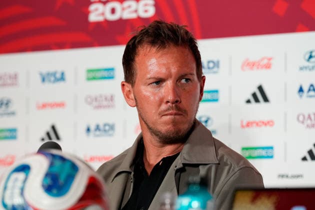 Julian Nagelsmann (Deutschland, Cheftrainer) nimmt an der Abschlusspressekonferenz vor dem Gruppenspiel zwischen Deutschland und Elfenbeinkueste teil. USA, Deutsche Fussballnationalmannschaft, Pressekonferenz, Toronto, 19.06.2026 USA, Deutsche Fussballnationalmannschaft, Pressekonferenz, Toronto, 19.06.2026 Toronto *** Julian Nagelsmann, head coach of Germany, attends the final press conference ahead of the group stage match between Germany and Ivory Coast, USA; German National Soccer Team, press conference, Toronto, June 19, 2026, USA; German national soccer team, press conference, Toronto, June 19, 2026, Toronto,detected_source_language Copyright: xEibner-Pressefoto ScottxColemanx EP_SCN