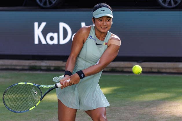 Berlin, 15.06.26, Tennis: VANDA Pharmaceuticals BERLIN TENNIS OPEN 2026 im Steffi-Graf-Stadion. Damen, Einzel. E. Svitolina (UKR) vs A. Eala (PHI). A. Eala retourniert einen Ball. VANDA Pharmaceuticals BERLIN TENNIS OPEN 2026