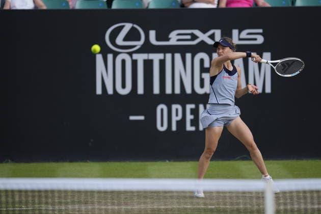 Lexus Nottingham Open - Day Five Nottingham, England 19 Jun 2026 Viktorija Golubic in action during their Quarter Final singles match at the 2026 Lexus Nottingham Open Women s tennis tournament taking place at the Nottingham Tennis Centre, Nottingham, England. Nottingham Great Britain United Kingdom  Copyright: xOwenxHammondx originalFilename:hammond-2026lexu260619_np6Mv.jpg