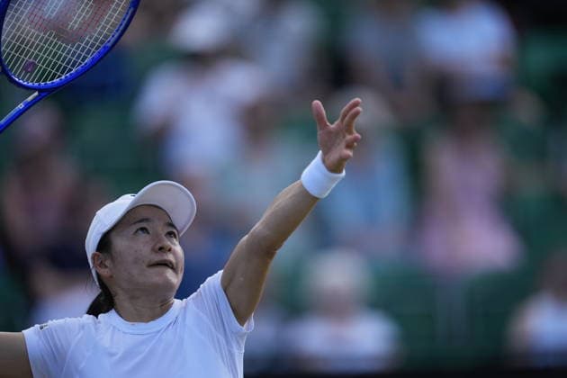 Lexus Nottingham Open - Day Five Nottingham, England 19 Jun 2026 Shuko Aoyama in action during their Quarter Final doubles match at the 2026 Lexus Nottingham Open Women s tennis tournament taking place at the Nottingham Tennis Centre, Nottingham, England. Nottingham Great Britain United Kingdom  Copyright: xOwenxHammondx originalFilename:hammond-2026lexu260619_npBe8.jpg
