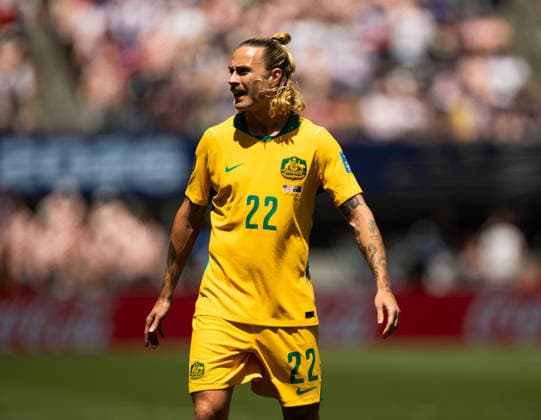 SEATTLE, WASHINGTON - JUNE 19: Jackson Irvine of Australia looks on during the FIFA World Cup, WM, Weltmeisterschaft, Fussball 2026 Group D match between USA and Australia at Seattle Stadium on June 19, 2026 in Seattle, Washington.  Copyright: xMBxMediax