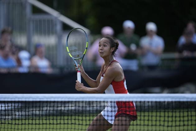 Lexus Nottingham Open - Day Five Nottingham, England 19 Jun 2026 Leylah Fernandez in action during their Quarter Final doubles match at the 2026 Lexus Nottingham Open Women s tennis tournament taking place at the Nottingham Tennis Centre, Nottingham, England. Nottingham Great Britain United Kingdom  Copyright: xOwenxHammondx originalFilename:hammond-2026lexu260619_npH0x.jpg