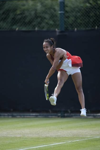 Lexus Nottingham Open - Day Five Nottingham, England 19 Jun 2026 Leylah Fernandez in action during their Quarter Final doubles match at the 2026 Lexus Nottingham Open Women s tennis tournament taking place at the Nottingham Tennis Centre, Nottingham, England. Nottingham Great Britain United Kingdom  Copyright: xOwenxHammondx originalFilename:hammond-2026lexu260619_npNUW.jpg