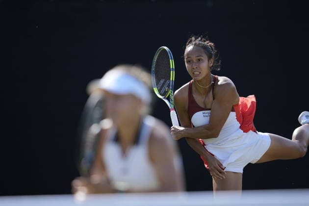 Lexus Nottingham Open - Day Five Nottingham, England 19 Jun 2026 Leylah Fernandez in action during their Quarter Final doubles match at the 2026 Lexus Nottingham Open Women s tennis tournament taking place at the Nottingham Tennis Centre, Nottingham, England. Nottingham Great Britain United Kingdom  Copyright: xOwenxHammondx originalFilename:hammond-2026lexu260619_npHXt.jpg