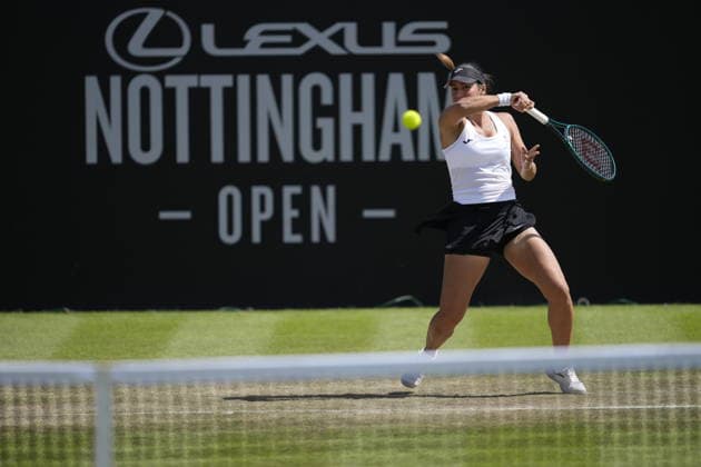 Lexus Nottingham Open - Day Five Nottingham, England 19 Jun 2026 Jessica Bouzas Maneiro in action during their Quarter final Singles match at the 2026 Lexus Nottingham Open Women s tennis tournament taking place at the Nottingham Tennis Centre, Nottingham, England. Nottingham Great Britain United Kingdom  Copyright: xOwenxHammondx originalFilename:hammond-2026lexu260619_npTyn.jpg
