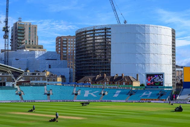 LONDON, ENGLAND JUNE 20 - General view inside Kia Oval before Day Four of the 2nd Rothesay Test Match game between England and New Zealand at Kia Oval on June 20, 2026 in London , England . (Photo by Keeran Marquis Sports Press Photo)  Copyright: xKeeranxMarquis SPPx Sportspressphoto_SPR171324