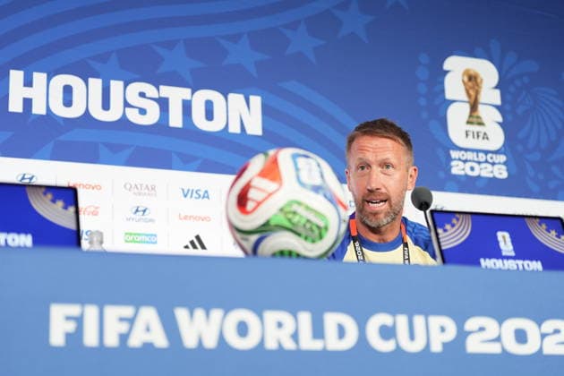 HOUSTON, USA 20260619 national team, Nationalteam captain Graham Potter and team captain Victor Nilsson Lindelöf during a press conference, PK, Pressekonferenz after the men s national team s training session on Friday at Houston Stadium, ahead of the group stage match against the Netherlands in the World Cup. ***The image is included in the SPORTS PACKAGE. For others PAYMENT IMAGE*** HOUSTON USA x9200x *** HOUSTON, USA 20260619 National team captain Graham Potter and team captain Victor Nilsson Lindelöf during a press conference following the men’s national team’s training session on Friday at Houston Stadium, ahead of the group stage match against the Netherlands in the World Cup The image is included in the SPORTS PACKAGE. For others, PAYMENT IMAGE HOUSTON, USA x9200x,detected_source_language  Copyright: xBjörnxLarssonxRosvall TTx WORLD CUP 2026 PRESS CONFERENCE