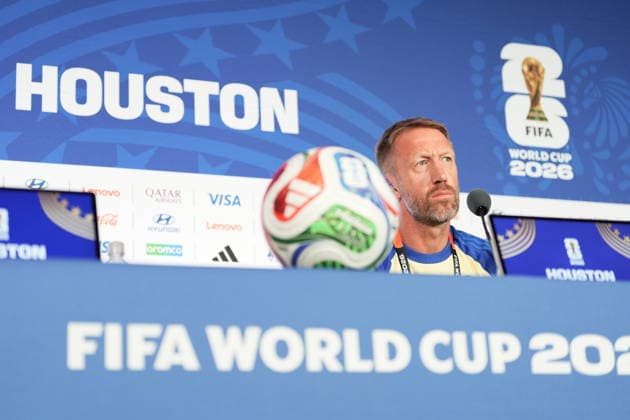 HOUSTON, USA 20260619 national team, Nationalteam captain Graham Potter and team captain Victor Nilsson Lindelöf during a press conference, PK, Pressekonferenz after the men s national team s training session on Friday at Houston Stadium, ahead of the group stage match against the Netherlands in the World Cup. ***The image is included in the SPORTS PACKAGE. For others PAYMENT IMAGE*** HOUSTON USA x9200x *** HOUSTON, USA 20260619 National team captain Graham Potter and team captain Victor Nilsson Lindelöf during a press conference following the men’s national team’s training session on Friday at Houston Stadium, ahead of the group stage match against the Netherlands in the World Cup The image is included in the SPORTS PACKAGE. For others, PAYMENT IMAGE HOUSTON, USA x9200x,detected_source_language  Copyright: xBjörnxLarssonxRosvall TTx WORLD CUP 2026 PRESS CONFERENCE