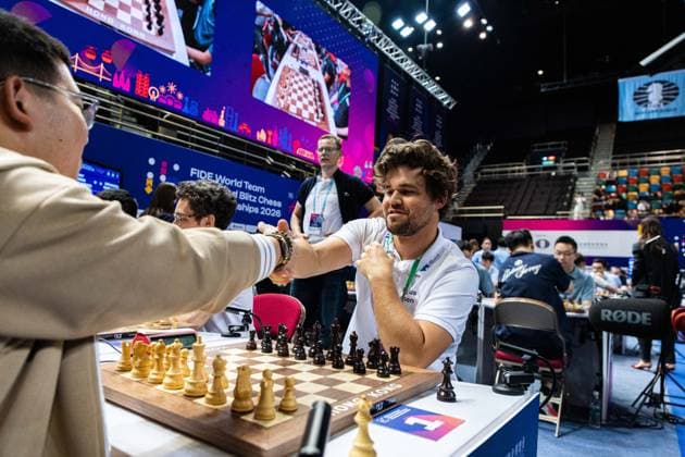 June 20, 2026, Hong Kong, Hong Kong, China: Chess Grandmaster MAGNUS CARLSEN (NOR) during a Blitz match at the 2026 FIDE World Team Rapid and Blitz Chess Championship in Hong Kong. Hong Kong China - ZUMAm298 0859596850st Copyright: xJamesxModestox