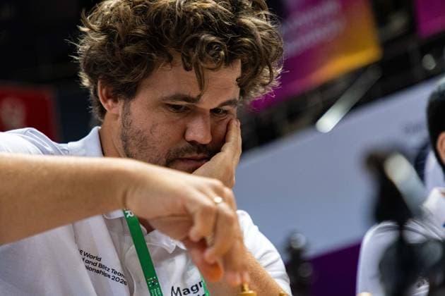 June 20, 2026, Hong Kong, Hong Kong, China: Chess Grandmaster MAGNUS CARLSEN (NOR) in focus during a Blitz match at the 2026 FIDE World Team Rapid and Blitz Chess Championship in Hong Kong. Hong Kong China - ZUMAm298 0859596922st Copyright: xJamesxModestox