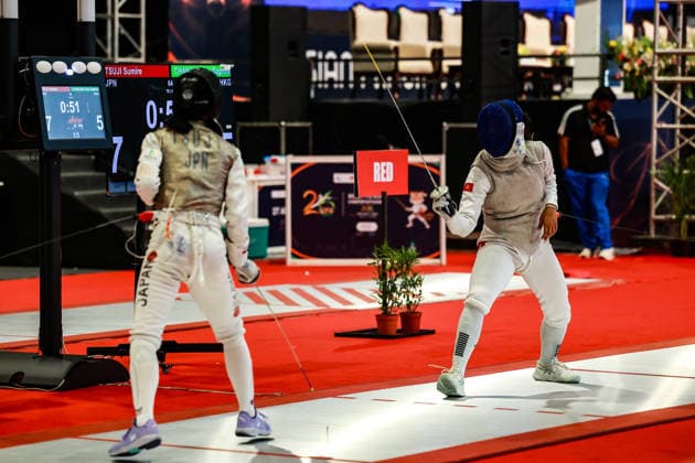 June 19, 2026, New Delhi, Delhi, India: Sumire Tsuji of Japan vs. Daphne Chan Nok sze of Hong Kong during Asian Senior Fencing Championships 2026 (Women s Foil) at Bharat Mandapam Convention Centre, New Delhi, India on 19th June 2026. Fencing 2026: Asian Senior Fencing Championships 2026  - ZUMAd207 20260619_zsp_d207_302 Copyright: xAvijitxDasx