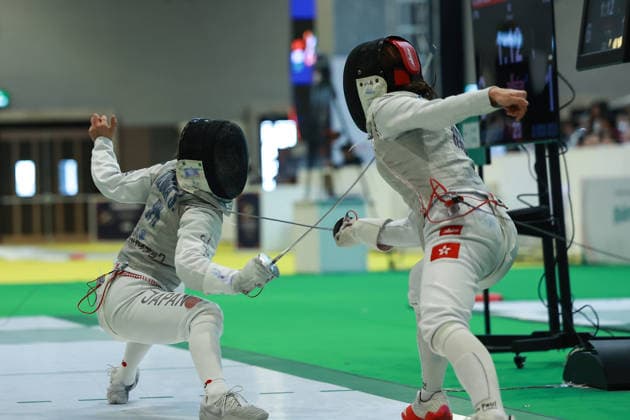 June 19, 2026, New Delhi, Delhi, India: Sera Azuma of Japan vs. Cheng Hiu Wai Valerie of Hong Kong during Asian Senior Fencing Championships 2026 (Women s Foil) at Bharat Mandapam Convention Centre, New Delhi, India on 19th June 2026. New Delhi India - ZUMAd207 20260619_zsp_d207_300 Copyright: xAvijitxDasx