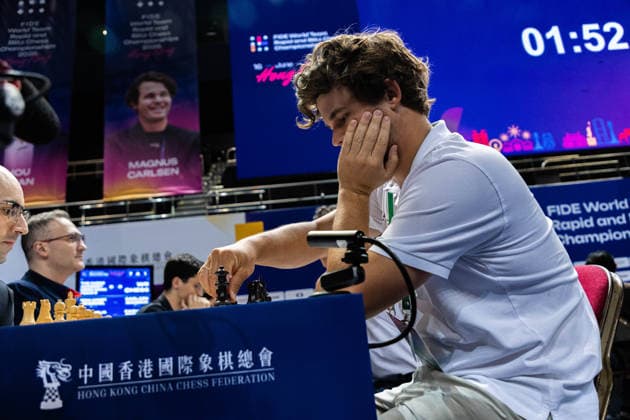 June 20, 2026, Hong Kong, Hong Kong, China: Chess Grandmaster MAGNUS CARLSEN (NOR) at the 2026 FIDE World Team Rapid and Blitz Chess Championship in Hong Kong. Hong Kong China - ZUMAm298 0859597551st Copyright: xJamesxModestox