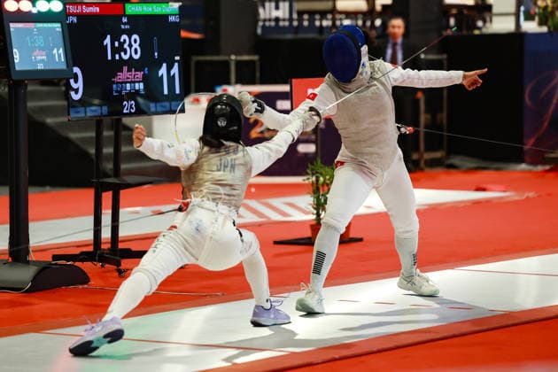 June 19, 2026, New Delhi, Delhi, India: Sumire Tsuji of Japan vs. Daphne Chan Nok Sze of Hong Kong during Asian Senior Fencing Championships 2026 (Women s Foil) at Bharat Mandapam Convention Centre, New Delhi, India on 19th June 2026. New Delhi India - ZUMAd207 20260619_zsp_d207_307 Copyright: xAvijitxDasx