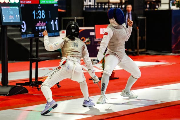 June 19, 2026, New Delhi, Delhi, India: Sumire Tsuji of Japan vs. Daphne Chan Nok Sze of Hong Kong during Asian Senior Fencing Championships 2026 (Women s Foil) at Bharat Mandapam Convention Centre, New Delhi, India on 19th June 2026. New Delhi India - ZUMAd207 20260619_zsp_d207_313 Copyright: xAvijitxDasx