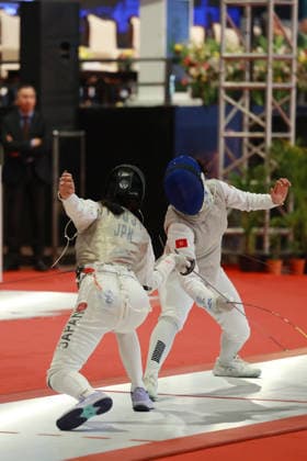 June 19, 2026, New Delhi, Delhi, India: Sumire Tsuji of Japan vs. Daphne Chan Nok Sze of Hong Kong during Asian Senior Fencing Championships 2026 (Women s Foil) at Bharat Mandapam Convention Centre, New Delhi, India on 19th June 2026. Fencing 2026: Asian Senior Fencing Championships 2026  - ZUMAd207 20260619_zsp_d207_310 Copyright: xAvijitxDasx