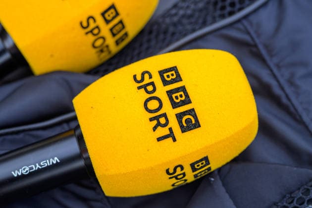 LONDON, ENGLAND JUNE 20 - BBC microphone before the start of Day Four of the 2nd Rothesay Test Match game between England and New Zealand at Kia Oval on June 20, 2026 in London , England . (Photo by Keeran Marquis Sports Press Photo)  Copyright: xKeeranxMarquis SPPx Sportspressphoto_SPR171334