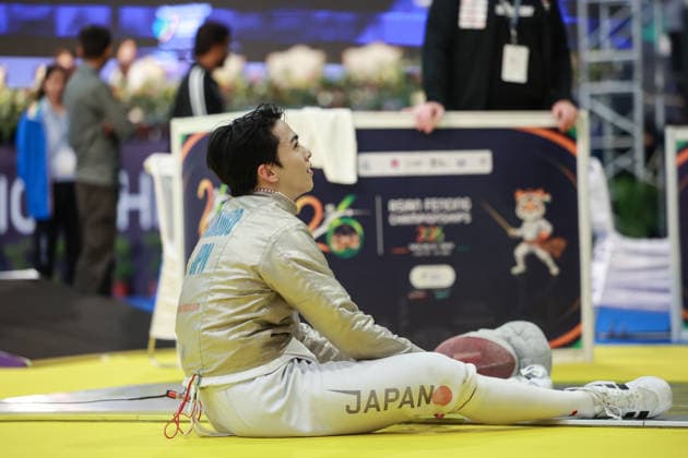 June 19, 2026, New Delhi, Delhi, India: Mao Kokubo of Japan got injured during Oh Sanguk of South Korea vs. Mao Kokubo of Japan, Asian Senior Fencing Championships 2026 (Women s Foil) at Bharat Mandapam Convention Centre, New Delhi, India on 19th June 2026. New Delhi India - ZUMAd207 20260619_zsp_d207_319 Copyright: xAvijitxDasx