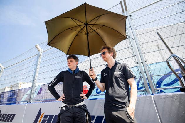 2026 FORMULA E SANYA ePRIX BARNARD Taylor (gbr), DS Penske, DS E-Tense FE25, TURVEY Oliver (gbr), DS Penske reserve driver, DS E-Tense FE25, portrait, portrait during the 2026 Sanya ePrix, 11th round of the 2025-26 ABB FIA Formula E World Championship, WM, Weltmeisterschaft on the Sanya Street Circuit from June 18 to 20, 2026 in Sanya, China - SanyaChina  Copyright: xJULIENxDELFOSSEx