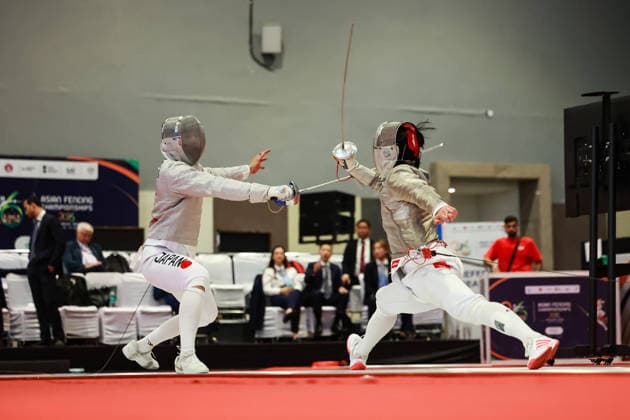 June 19, 2026, New Delhi, Delhi, India: Tsumori Shido (Japan) vs. Chan Lok Hei Royce (Hong Kong) during Asian Senior Fencing Championships 2026 (Men s Sabre) at Bharat Mandapam Convention Centre, New Delhi, India on 19th June 2026. Fencing 2026: Asian Senior Fencing Championships 2026  - ZUMAd207 20260619_zsp_d207_334 Copyright: xAvijitxDasx