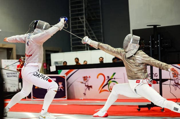 June 19, 2026, New Delhi, Delhi, India: Tsumori Shido (Japan) vs. Chan Lok Hei Royce (Hong Kong) during Asian Senior Fencing Championships 2026 (Men s Sabre) at Bharat Mandapam Convention Centre, New Delhi, India on 19th June 2026. Fencing 2026: Asian Senior Fencing Championships 2026  - ZUMAd207 20260619_zsp_d207_340 Copyright: xAvijitxDasx