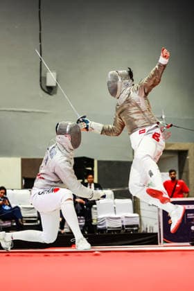 June 19, 2026, New Delhi, Delhi, India: Tsumori Shido (Japan) vs. Chan Lok Hei Royce (Hong Kong) during Asian Senior Fencing Championships 2026 (Men s Sabre) at Bharat Mandapam Convention Centre, New Delhi, India on 19th June 2026. New Delhi India - ZUMAd207 20260619_zsp_d207_335 Copyright: xAvijitxDasx
