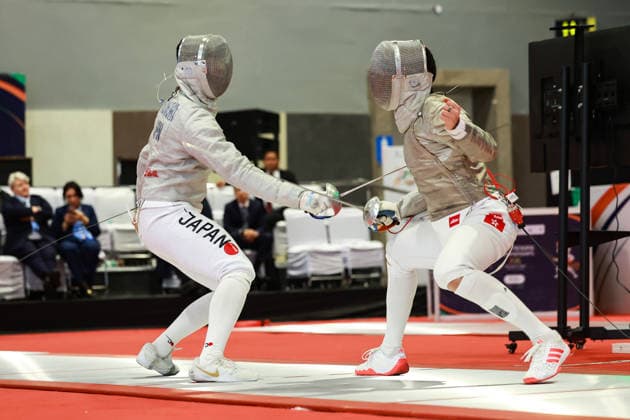 June 19, 2026, New Delhi, Delhi, India: Tsumori Shido (Japan) vs. Chan Lok Hei Royce (Hong Kong) during Asian Senior Fencing Championships 2026 (Men s Sabre) at Bharat Mandapam Convention Centre, New Delhi, India on 19th June 2026. New Delhi India - ZUMAd207 20260619_zsp_d207_343 Copyright: xAvijitxDasx