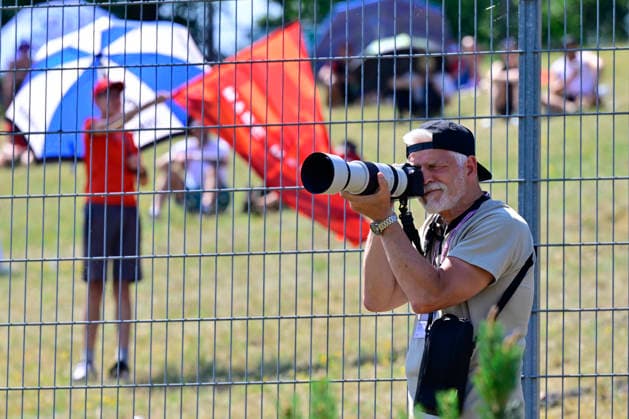 Czech Republic motorcycle Grand Prix, MotoGP World Championship, WM, Weltmeisterschaft qualification MotoGP, in Brno, Czech Republic, on June 20, 2026. Czech President Petr Pavel takes a photo of the riders on the track. (CTKxPhoto VaclavxSalek) CTKPhotoP2026062002975  CTKPhotoP2026062002975