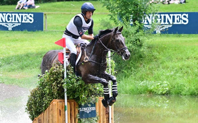 GER; Luhmuehlen 2026 Vielseitigkeit, Gelaendepruefung LONGINES CCI5*-L 20.06.2026, GER; Luhmuehlen 2026, Vielseitigkeit, LONGINES CCI5*-L-Gelaende, im Bild Tim Price (NZL) auf Happy Boy am Longine Teich *** GER Luhmuehlen 2026 Eventing, Cross-Country LONGINES CCI5 L June 20, 2026, GER Luhmühlen 2026, Eventing, LONGINES CCI5 L Cross-Country, pictured nordphotoxGmbH xWitke nph00002