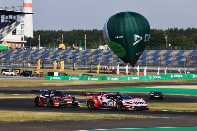 DTM, 5. + 6. Rennen DEKRA Lausitzring 2026 14 Ferrari 296 GT3 EVO, EMIL FREY RACING: Matteo Cairoli, 29 Porsche 911 GT3 R (992), Land Motorsport: Bastian Buus- picture by Gruppe C Photography Schipkau DEKRA Lausitzring Germany Copyright: xGruppexCxPhotographyx