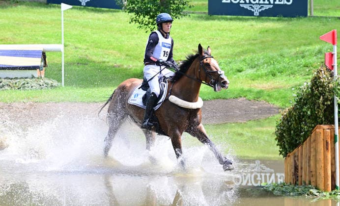GER; Luhmuehlen 2026 Vielseitigkeit, Gelaendepruefung LONGINES CCI5*-L 20.06.2026, GER; Luhmuehlen 2026, Vielseitigkeit, LONGINES CCI5*-L-Gelaende, im Bild Sam Ecroyd (GBR) auf Mister Big Ears am Longine Teich *** GER Luhmuehlen 2026 Eventing, Cross-Country LONGINES CCI5 L June 20, 2026, GER Luhmühlen 2026, Eventing, LONGINES CCI5 L Cross-Country; pictured nordphotoxGmbH xWitke nph00002