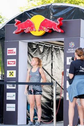 CLIMBING - World Climbing Series INNSBRUCK,AUSTRIA,20.JUN.26 - CLIMBING - World Climbing Series, lead. Image shows Sarah Feichtenschlager (AUT).  GEPAxpictures xMarkoxVulic