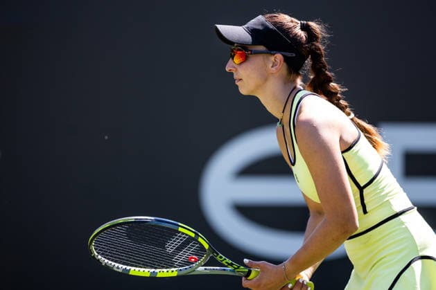 BAD HOMBURG, GERMANY - JUNE 20: Tamara Korpatsch (GER) during the Bad Homburg Open powered by Solarwatt Singles match between Irina-Camelia Begu (ROU) vs Tamara Korpatsch (GER) at Kurpark Bad Homburg on June 20, 2026 in Bad Homburg, Germany. Hessen Germany Copyright: xSteffiexWunderlx