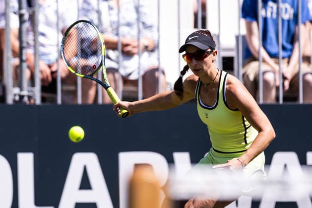 BAD HOMBURG, GERMANY - JUNE 20: Tamara Korpatsch (GER) during the Bad Homburg Open powered by Solarwatt Singles match between Irina-Camelia Begu (ROU) vs Tamara Korpatsch (GER) at Kurpark Bad Homburg on June 20, 2026 in Bad Homburg, Germany. Hessen Germany Copyright: xSteffiexWunderlx