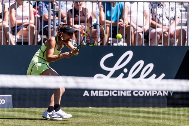 BAD HOMBURG, GERMANY - JUNE 20: Tamara Korpatsch (GER) during the Bad Homburg Open powered by Solarwatt Singles match between Irina-Camelia Begu (ROU) vs Tamara Korpatsch (GER) at Kurpark Bad Homburg on June 20, 2026 in Bad Homburg, Germany. Hessen Germany Copyright: xSteffiexWunderlx