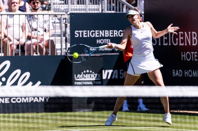 BAD HOMBURG, GERMANY - JUNE 20: Irina-Camelia Begu (ROU) during the Bad Homburg Open powered by Solarwatt Singles match between Irina-Camelia Begu (ROU) vs Tamara Korpatsch (GER) at Kurpark Bad Homburg on June 20, 2026 in Bad Homburg, Germany. Hessen Germany Copyright: xSteffiexWunderlx