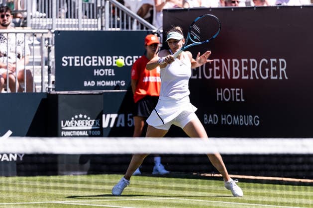 BAD HOMBURG, GERMANY - JUNE 20: Irina-Camelia Begu (ROU) during the Bad Homburg Open powered by Solarwatt Singles match between Irina-Camelia Begu (ROU) vs Tamara Korpatsch (GER) at Kurpark Bad Homburg on June 20, 2026 in Bad Homburg, Germany. Hessen Germany Copyright: xSteffiexWunderlx